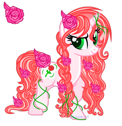 Size: 1312x1352 | Tagged: safe, artist:xxmelody-scribblexx, derpibooru import, oc, pony, unicorn, female, flower, flower in hair, mare, rose, simple background, solo, transparent background