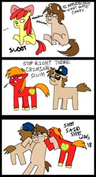 Size: 708x1298 | Tagged: safe, apple bloom, big macintosh, oc, oc:hal, oc:lemon loaf, pony, comic