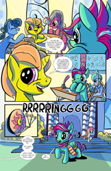 Size: 6600x10200 | Tagged: safe, artist:lytlethelemur, derpibooru import, oc, oc:gimbal lock, oc:rally point, pegasus, pony, unicorn, comic:fly with me, absurd resolution, comic, foal, littlepartycomics, roleplaying is magic, school