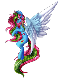 Size: 3000x3845 | Tagged: safe, artist:immagoddampony, derpibooru import, oc, oc:media smile, pegasus, pony, female, mare, simple background, solo, transparent background, two toned wings