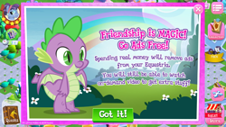 Size: 1280x720 | Tagged: safe, derpibooru import, atticus, mean rarity, spike, twilight sparkle, twilight sparkle (alicorn), alicorn, crystal pony, dragon, the mean 6, advertisement, clone, crystal empire, evil rarity, gameloft, greedloft, official, title drop, winged spike