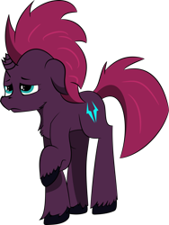 Size: 1024x1365 | Tagged: safe, artist:bitrate16, derpibooru import, tempest shadow, pony, unicorn, my little pony: the movie, broken horn, female, mare, sad, simple background, solo, transparent background, unshorn fetlocks