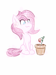 Size: 600x800 | Tagged: safe, artist:lalieri, oc, oc only, oc:rosebud, pony, unicorn, :3, cute, female, flower, nom, tulip