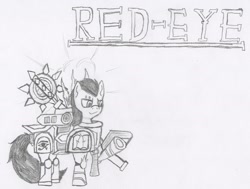 Size: 2623x1983 | Tagged: safe, artist:infinita est lux solis, derpibooru import, oc, oc:red eye, fallout equestria, book, lorgar, traditional art, warhammer (game), warhammer 40k, word bearers