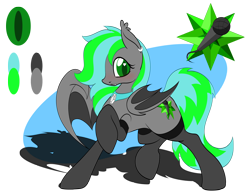 Size: 2500x1964 | Tagged: safe, artist:miniferu, derpibooru import, oc, oc:emerald starlight, bat pony, bat pony oc, cutie mark, female, reference sheet, simple background, solo, transparent background