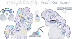 Size: 1023x556 | Tagged: safe, artist:babyroxasman, derpibooru import, oc, oc only, oc:opalized thoughts, cutie mark, glasses, reference sheet, show accurate, simple background, solo, transparent background, vector