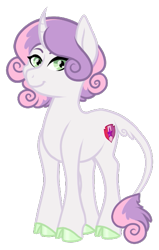 Size: 399x628 | Tagged: safe, artist:sweethearttarot, derpibooru import, sweetie belle, classical unicorn, pony, unicorn, cloven hooves, curved horn, cutie mark, cutie mark crusaders, horn, leonine tail, nextgen:tarotverse, older, older sweetie belle, short hair, simple background, solo, tarotverse, transparent background