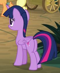 Size: 378x461 | Tagged: safe, derpibooru import, screencap, twilight sparkle, twilight sparkle (alicorn), alicorn, the mean 6, cropped, plot, solo, twibutt