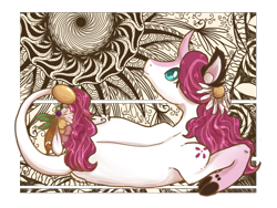 Size: 800x600 | Tagged: safe, artist:laps-sp, derpibooru import, oc, original species, pony, unicorn, female, mare, prone, solo, wildling unicorn