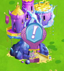 Size: 420x469 | Tagged: safe, derpibooru import, spike, dragon, cropped, game screencap, gameloft, solo, twilight's castle, winged spike