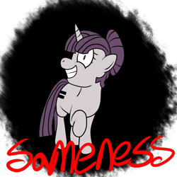 Size: 1000x1000 | Tagged: safe, artist:bennimarru, sugar belle, black background, equal cutie mark, solo, text