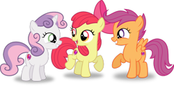 Size: 1024x506 | Tagged: safe, derpibooru import, apple bloom, scootaloo, sweetie belle, cutie mark, cutie mark crusaders, simple background, transparent background