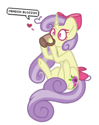 Size: 758x964 | Tagged: safe, artist:chococakebabe, derpibooru import, oc, oc:meadow blossom, pony, unicorn, bow, coffee, female, hair bow, mare, simple background, solo, tail bow, transparent background
