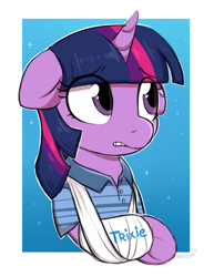 Size: 1910x2475 | Tagged: safe, artist:moozua, derpibooru import, twilight sparkle, cast, dear evan hansen, solo