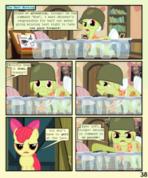 Size: 900x1080 | Tagged: safe, artist:lister-of-smeg, derpibooru import, apple bloom, granny smith, pony, comic:zap-o-lantern, book, comic, helmet, jar