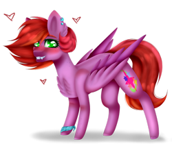 Size: 1024x886 | Tagged: safe, artist:cocoadrawz, derpibooru import, oc, oc only, blushing, fangs, heart, simple background, smiling, solo, transparent background