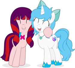 Size: 10000x9026 | Tagged: safe, artist:cirillaq, derpibooru import, oc, oc only, oc:cherry tart, oc:sapphire heart, pony, unicorn, absurd resolution, female, mare, show accurate, simple background, transparent background, vector
