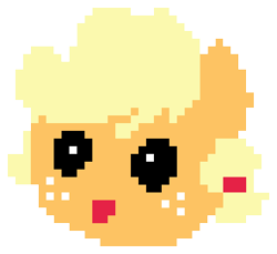 Size: 360x330 | Tagged: safe, artist:ponyfan6849, derpibooru import, baby, baby applejack, bust, head only, pixel art, simple background, solo, transparent background