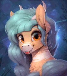 Size: 570x650 | Tagged: safe, artist:rodrigues404, oc, oc only, pony, animated, bust, cinemagraph, commission, gif, looking at you, portrait, solo, tongue out