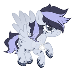 Size: 1024x1069 | Tagged: safe, artist:magicdarkart, derpibooru import, oc, pegasus, pony, female, mare, seashell, simple background, solo, transparent background, watermark