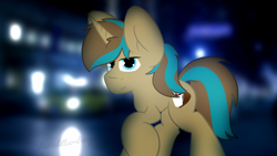 Size: 3840x2160 | Tagged: safe, artist:parabellumpony, oc, oc only, oc:demi, pony, unicorn, male, night, solo, stallion