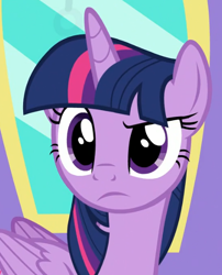 Size: 480x594 | Tagged: safe, derpibooru import, screencap, twilight sparkle, twilight sparkle (alicorn), alicorn, pony, all bottled up, cropped, female, mare, reaction image, solo, unsure