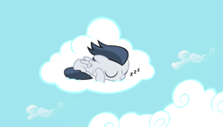 Size: 1668x956 | Tagged: safe, artist:lunaticdawn, rumble, pony, cloud, colt, cute, male, rumblebetes, sleeping, solo, zzz