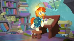 Size: 1652x928 | Tagged: safe, derpibooru import, screencap, sunburst, pony, unicorn, the parent map, book, male, scroll, solo, stallion