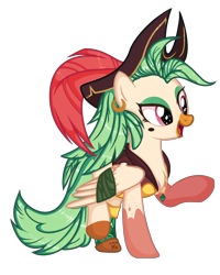 Size: 1472x1844 | Tagged: safe, artist:yulianapie26, derpibooru import, captain celaeno, pegasus, pony, my little pony: the movie, amputee, bandage, base used, clothes, female, hat, mare, ponified, prosthetic limb, prosthetics, simple background, solo, species swap, transparent background, vest