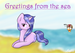 Size: 1024x724 | Tagged: safe, artist:mimicproductions, sea swirl, seafoam, pony, unicorn, beach, female, mare