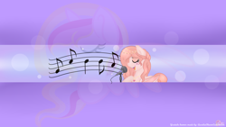 Size: 2560x1440 | Tagged: safe, artist:raspberrystudios, oc, oc only, pony, banner, commission, music, music notes, singing