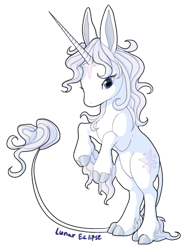 Size: 400x532 | Tagged: safe, artist:a-lunar-eclipse, derpibooru import, pony, amalthea, ponified, simple background, solo, the last unicorn, transparent background