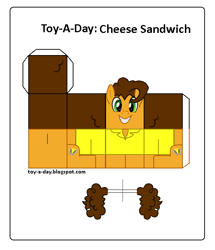Size: 600x699 | Tagged: safe, artist:grapefruitface1, derpibooru import, cheese sandwich, arts and crafts, craft, papercraft, printable, solo, toy a day, updated