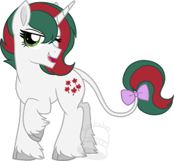 Size: 861x800 | Tagged: safe, artist:tambelon, gusty, gusty the great, classical unicorn, pony, unicorn, a flurry of emotions, g1, g4, bow, cloven hooves, female, g1 to g4, generation leap, leonine tail, mare, simple background, tail bow, transparent background, unshorn fetlocks