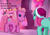 Size: 840x584 | Tagged: safe, derpibooru import, edit, edited screencap, screencap, minty, pinkie pie (g3), a very minty christmas, g3, christmas, cropped, hat, holiday, oh minty minty minty, santa hat, text