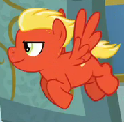 Size: 179x175 | Tagged: safe, derpibooru import, screencap, short fuse, pegasus, pony, top bolt, background pony, cropped, flying, picture for breezies, solo