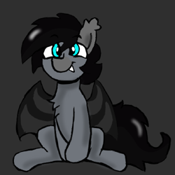 Size: 552x552 | Tagged: safe, artist:darkwolfhybrid, derpibooru import, oc, oc only, oc:juneau, bat pony, bat pony oc, chest fluff, cute, sitting, smiling