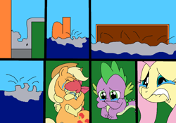 Size: 1024x718 | Tagged: safe, artist:didgereethebrony, derpibooru import, comic:wreck of the renaissance, crying, hug, ship, ship sinking, sinking, sinking ship, tears of pain