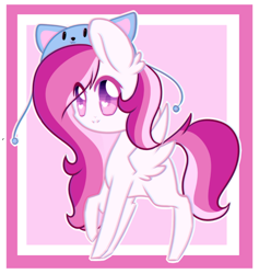 Size: 680x717 | Tagged: safe, artist:twily-star, oc, oc only, oc:comfy dove, pegasus, pony, chibi, female, hat, mare, raised hoof, solo