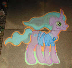 Size: 3052x2904 | Tagged: safe, artist:malte279, derpibooru import, mistmane, unicorn, chalk drawing, galacon, galacon 2018, traditional art