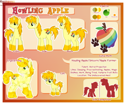 Size: 1024x853 | Tagged: safe, artist:kazziepones, derpibooru import, oc, oc:howling apple, crystal pony, pony, unicorn, colt, crystallized, male, reference sheet, solo, stallion