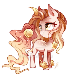 Size: 600x641 | Tagged: safe, artist:ipun, oc, oc only, oc:aurea, original species, pony, female, heart eyes, mare, simple background, solo, solutai, transparent background, watermark, wingding eyes