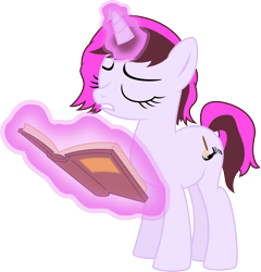 Size: 2098x2187 | Tagged: safe, artist:audiobeatzz, oc, oc only, oc:melody paint, pony, unicorn, book, female, high res, magic, mare, simple background, solo, transparent background, vector