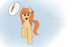 Size: 4510x2760 | Tagged: safe, artist:plot, derpibooru import, oc, oc only, oc:carrot spring, earth pony, pony, pictogram, raised hoof, solo