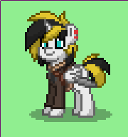 Size: 180x192 | Tagged: safe, oc, oc only, oc:thunder scratch, alicorn, pony, alicorn oc, ear piercing, earring, jewelry, piercing, pony town, sword, weapon