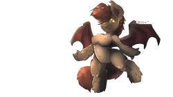 Size: 1920x1080 | Tagged: safe, artist:noben, derpibooru import, oc, oc only, oc:tuya, anthro, bat pony, barbie doll anatomy, female, fluffy, simple background, transparent background