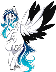 Size: 721x928 | Tagged: safe, artist:ohflaming-rainbow, derpibooru import, oc, oc:marie pixel, pegasus, pony, female, mare, simple background, solo, transparent background, two toned wings