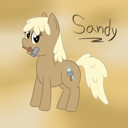 Size: 1280x1280 | Tagged: safe, artist:phoenixswift, derpibooru import, mjölna, earth pony, pony, ask sandy pony, female, hammer, mare, mouth hold, solo