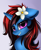 Size: 1446x1764 | Tagged: safe, artist:pridark, derpibooru import, oc, oc only, oc:lotus moon, pony, unicorn, bust, commission, cute, female, flower, flower in hair, ocbetes, portrait, purple eyes, solo