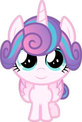 Size: 6400x9604 | Tagged: safe, artist:parclytaxel, derpibooru import, princess flurry heart, alicorn, pony, .svg available, absurd resolution, cute, female, flurrybetes, foal, folded wings, large wings, looking at you, simple background, smiling, solo, standing, transparent background, vector, wings